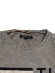 Vorschaubild 4 von T-Shirt Herren Gr. 48/M Grau Baumwolle Logo-Print Casual Kurzarm