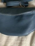 Vorschaubild 3 von Leder Bauchtasche Damen Gürteltasche Blau Crossbody Bag Stoffgurt