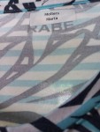 Vorschaubild 3 von Damen T-Shirt Gr. 40 Blau Weiß Blättermuster Viskose Kurzarm
