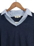 Vorschaubild 4 von Damen Pullover Blau UNI Viskose Punkte Casual Langarm