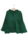 Vorschaubild 1 von Kinder Pullover Gr. 104 Grün Chenille Rollkragen