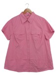 Vorschaubild 1 von Damen Bluse Gr. 46 Pink Kurzarm Basic Baumwolle
