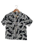 Vorschaubild 1 von Freizeithemd Kinder Gr. 146 Schwarz Baumwolle Florales Muster Retro Kurzarm