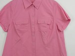 Vorschaubild 3 von Damen Bluse Gr. 46 Pink Kurzarm Basic Baumwolle