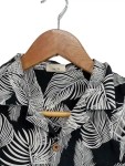 Vorschaubild 2 von Freizeithemd Kinder Gr. 146 Schwarz Baumwolle Florales Muster Retro Kurzarm