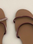 Vorschaubild 4 von Damen Sandalen Gr. 40 Beige Strass Riemchensandalen Party Elegant