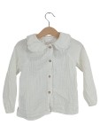 Vorschaubild 1 von Mädchen Langarmshirt Bluse Rüschenkragen Musselin Weiß Gr. 98