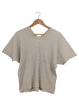 Vorschaubild 1 von Damen Strickshirt V-Ausschnitt Rippstrick Beige Gr. 40/L
