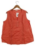 Vorschaubild 1 von Damen Bluse Shirt Orange Gr. 48 Casual Baumwolle Ärmellos