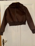 Vorschaubild 2 von Damen Bomberjacke mit Kunstpelzkragen Gr. 40/L Braun Vintage