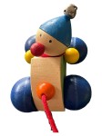 Vorschaubild 1 von Selecta Holz Nachziehspielzeug Clown mit Schnur Mehrfarbig Made in Germany