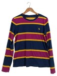 Vorschaubild 1 von Langarmshirt Herren L Gestreift Navy Bordeaux Gelb