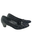 Vorschaubild 1 von Damen Pumps Gr. 37.5 Schwarz Elegant mit Schleife Florales Muster