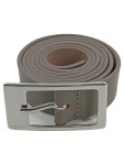 Vorschaubild 1 von Gürtel Ledergürtel Silber Grau Gr. 90 Uni Basic Alltag 3 cm Schnalle