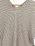 Vorschaubild 2 von Damen Strickshirt V-Ausschnitt Rippstrick Beige Gr. 40/L
