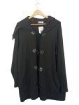 Vorschaubild 1 von Damen Strickjacke Kapuze Knebelverschluss Schwarz Gr. 46/3XL Casual