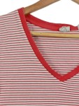 Vorschaubild 2 von Damen T-Shirt Gr. M gestreift V-Ausschnitt Rot Weiß Casual