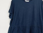 Vorschaubild 2 von T-Shirt Damen Blau Gr. 44/XXL Baumwolle Modal Uni Casual Kurzarm Freizeit