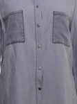 Vorschaubild 3 von Damen Hemdbluse Grau Gr. 36/S Casual Lyocell Langarm