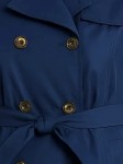 Vorschaubild 2 von Trenchcoat Damen Blau Gr. 36/S Polyester Uni Klassisch Langarm