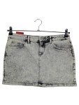 Vorschaubild 1 von Damen Jeansrock Grau Strukturmuster Minirock Gr. S 36