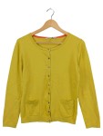 Vorschaubild 1 von Damen Strickjacke Gelb Gr. 38/M Casual Baumwolle Langarm