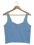Vorschaubild 1 von Damen Ärmellos Top Blau L Strickmuster Casual Modern