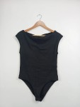 Vorschaubild 2 von Damen Body Gr. L Schwarz Basic Baumwolle Kurzarm