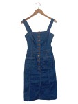 Vorschaubild 1 von Jeanskleid Damen Gr. 32/XXS Blau Baumwolle Uni Casual Freizeit Knopf