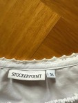 Vorschaubild 4 von Trachtenbluse Damen Kurzarm Weiß Gr. 34/XS Rüschen Spitze