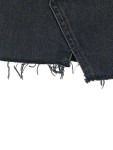 Vorschaubild 4 von Damen Jeansrock Minirock Fransen Uni Schwarz Gr. 34/XS