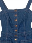 Vorschaubild 3 von Jeanskleid Damen Gr. 32/XXS Blau Baumwolle Uni Casual Freizeit Knopf
