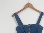Vorschaubild 5 von Jeanskleid Damen Gr. 32/XXS Blau Baumwolle Uni Casual Freizeit Knopf