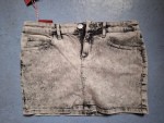 Vorschaubild 2 von Damen Jeansrock Grau Strukturmuster Minirock Gr. S 36