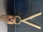 Vorschaubild 4 von Damen Clutch Handtasche Blau Elegant Kroko-Optik Logo Kette Quaste