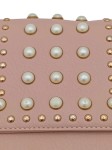 Vorschaubild 4 von Rosa Umhängetasche mit Perlen & goldener Kette 19x15cm Damen