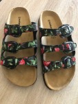 Vorschaubild 2 von Damen Pantoletten Sandalen Blumenmuster Gr. 38 Casual Mehrfarbig