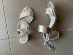 Vorschaubild 3 von Damen Riemchensandalette Silber Gr. 38 Elegant Glitzer Schnalle