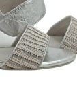Vorschaubild 2 von Damen Riemchensandalette Silber Gr. 38 Elegant Glitzer Schnalle