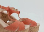 Vorschaubild 2 von Plateausandalen Damen Gr. 37 Orange Casual Korkabsatz