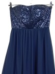 Vorschaubild 2 von Abendkleid Pailletten Maxikleid Damen Blau Gr. 34/XS Elegant