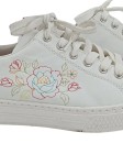 Vorschaubild 3 von Damen Sneaker low Gr. 39 Weiß mit Blumenmuster Stickerei