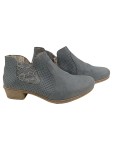 Vorschaubild 1 von Damen Stiefeletten Gr. 37 Grau Casual Lochmuster Reißverschluss