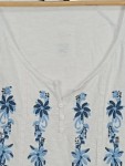 Vorschaubild 2 von Damen Bluse Blumenmuster Stickerei Weiß Gr. 52 Kurzarm