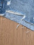 Vorschaubild 3 von Damen Jeans Shorts Gr. 36 Blau Casual Distressed Fransen Cut-Outs
