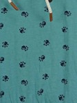 Vorschaubild 5 von Damen Kapuzenpullover Hoodie Gr. 38;M Türkis Pfotenmuster