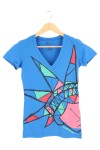 Vorschaubild 1 von Damen T-Shirt 32/XXS Blau Casual mit Grafik-Print