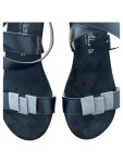 Vorschaubild 4 von Sandaletten Damen Leder Schwarz Gr. 37 Casual Blockabsatz