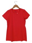 Vorschaubild 1 von Damen T-Shirt Kurzarm Rot Uni Gr. 40/L Basic Casual Logo