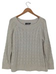 Vorschaubild 1 von Pullover Damen Gr. 42/XL Beige Polyacryl Strickmuster Casual Langarm